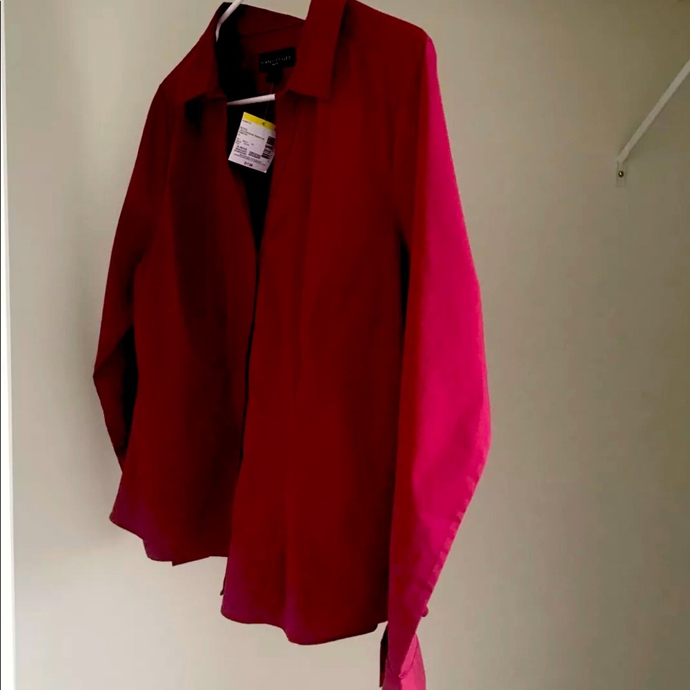 Y-Neck suiting Blouse -fashion color